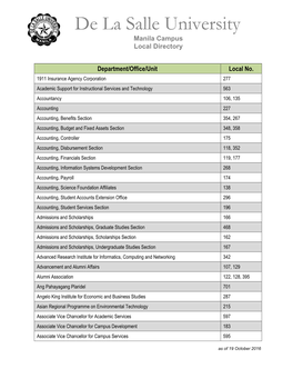 Manila Campus Directory