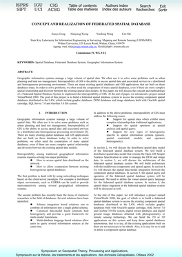 Concept and Realization of Federated Spatial Database