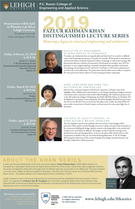 2018 Fazlur R. Khan Distinguished Lecture Series
