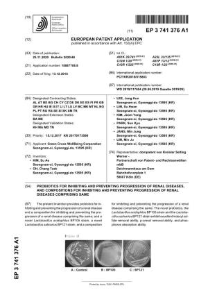 Probiotics for Inhibiting and Preventing Progression of Renal Diseases, and Compositions for Inhibiting and Preventing Progression of Renal Diseases Comprising Same