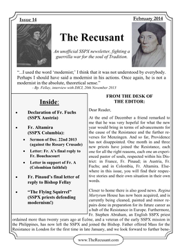 Issue 14 February 2014 the Recusant