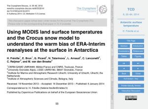 Antarctic Surface Temperatures from in Situ and Satellite Infrared Measurements, J