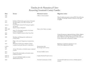 Timeline for the Plantation of Ulster: Researching Seventeenth Century Families