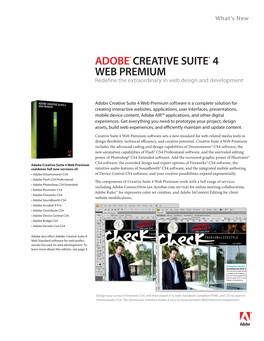 Adobe Creative Suite 4 Web Premium What's