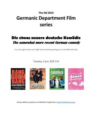 Germanic Department Film Series