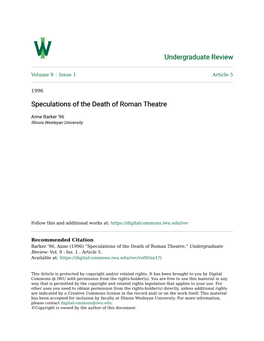 Speculations of the Death of Roman Theatre