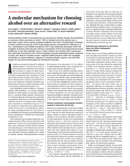A Molecular Mechanism for Choosing Alcohol Over an Alternative Reward Eric Augier, Estelle Barbier, Russell S