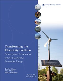 Transforming the Electricity Portfolio Lessons from Germany and Japan in Deploying Renewable Energy