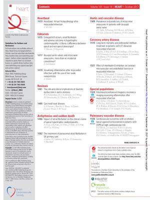 Contents Heartbeat Editorials Reviews Arrhythmias and Sudden