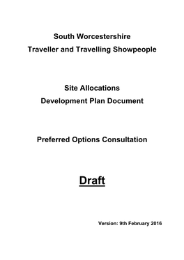 South Worcestershire Traveller and Travelling Showpeople Site