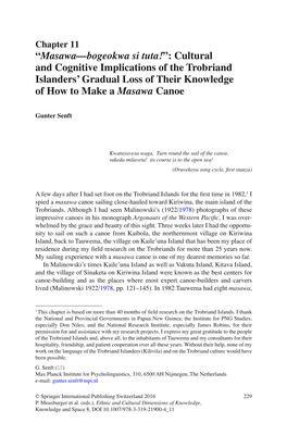 Cultural and Cognitive Implications of the Trobriand Islanders' Gradual