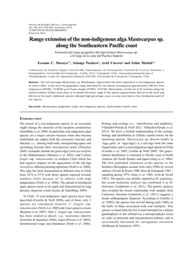 Range Extension of the Non-Indigenous Alga Mastocarpus Sp