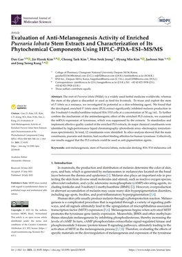 Evaluation of Anti-Melanogenesis Activity of Enriched Pueraria Lobata Stem Extracts and Characterization of Its Phytochemical Components Using HPLC–PDA–ESI–MS/MS