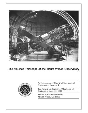 The 100-Inch Telescope of the Mount Wilson Observatory