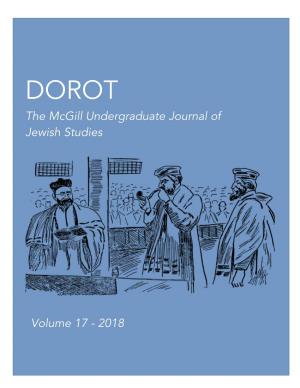 The Mcgill Undergraduate Journal of Jewish Studies Volume 17