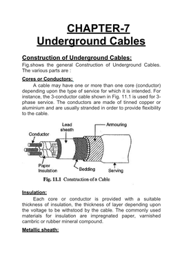 CHAPTER-7 Underground Cables