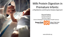 Milk Protein Digestion in Premature Infants: a Peptidomics and Enzyme Analysis Approach