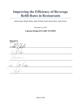 Improving the Efficiency of Beverage Refill Rates in Restaurants