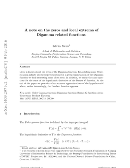 A Note on the Zeros and Local Extrema of Digamma Related Functions