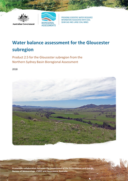 Water Balance Assessment for the Gloucester Subregion, PDF, 2.55 MB