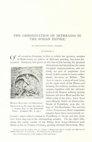 The Dissemination of Mithraism in the Roman Empire.'