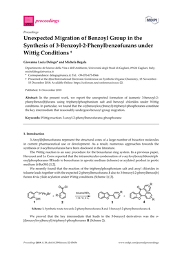 Unexpected Migration of Benzoyl Group in the Synthesis of 3-Benzoyl-2-Phenylbenzofurans Under Wittig Conditions †