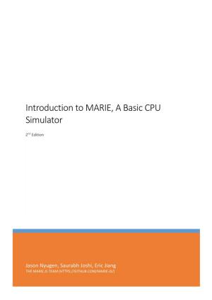 Introduction to MARIE, a Basic CPU Simulator