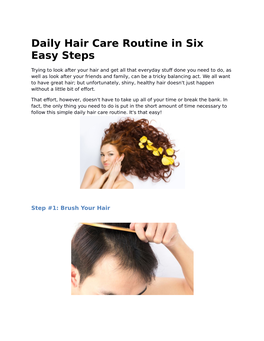 Daily Hair Care Routine in Six Easy Steps