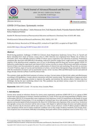 COVID-19 Vaccines: Systematic Review