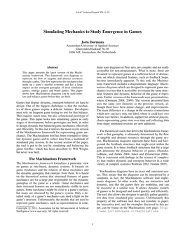 Simulating Mechanics to Study Emergence in Games