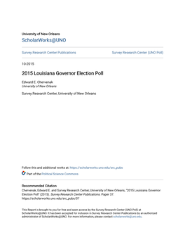 2015 Louisiana Governor Election Poll