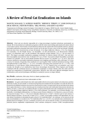 A Review of Feral Cat Eradication on Islands