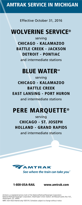 Wolverine Service-Blue Water-Pere Marquette-Chicago-Pontiac-Port