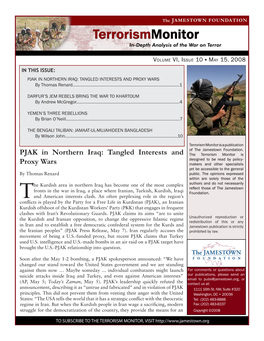 PJAK in NORTHERN IRAQ: TANGLED INTERESTS and PROXY WARS by Thomas Renard