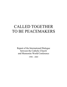 Called Together to Be Peacemakers