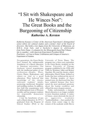 The Great Books and the Burgeoning of Citizenship Katherine A