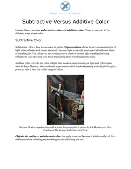 Subtractive Versus Additive Color