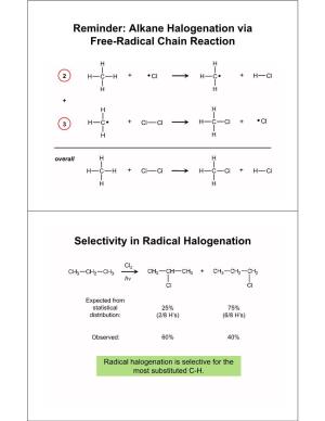 Radical Halogenation: Selectivity
