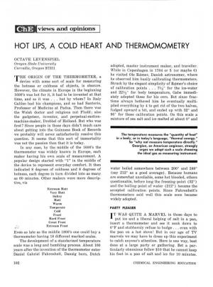 Hot Lips, a Cold Heart and Thermomometry