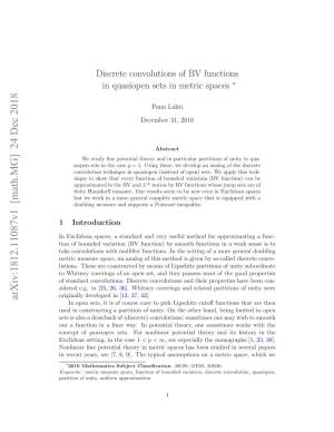 Discrete Convolutions of BV Functions in Quasiopen Sets in Metric Spaces