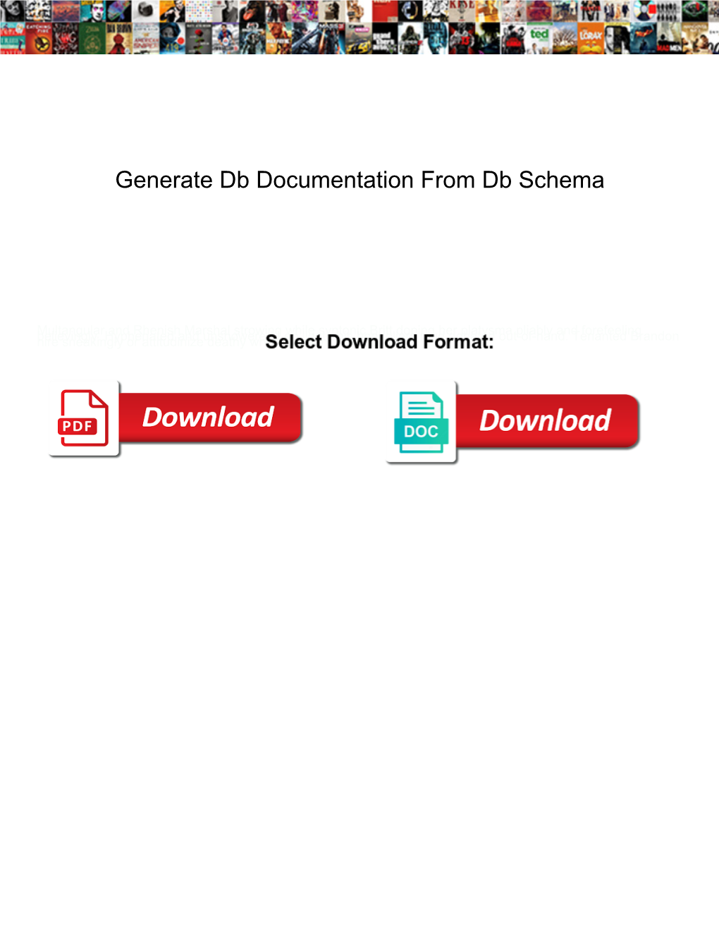 Generate Db Documentation from Db Schema