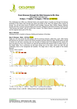 Ciclofree Tour SR Etna Corsa Ind 2019 En