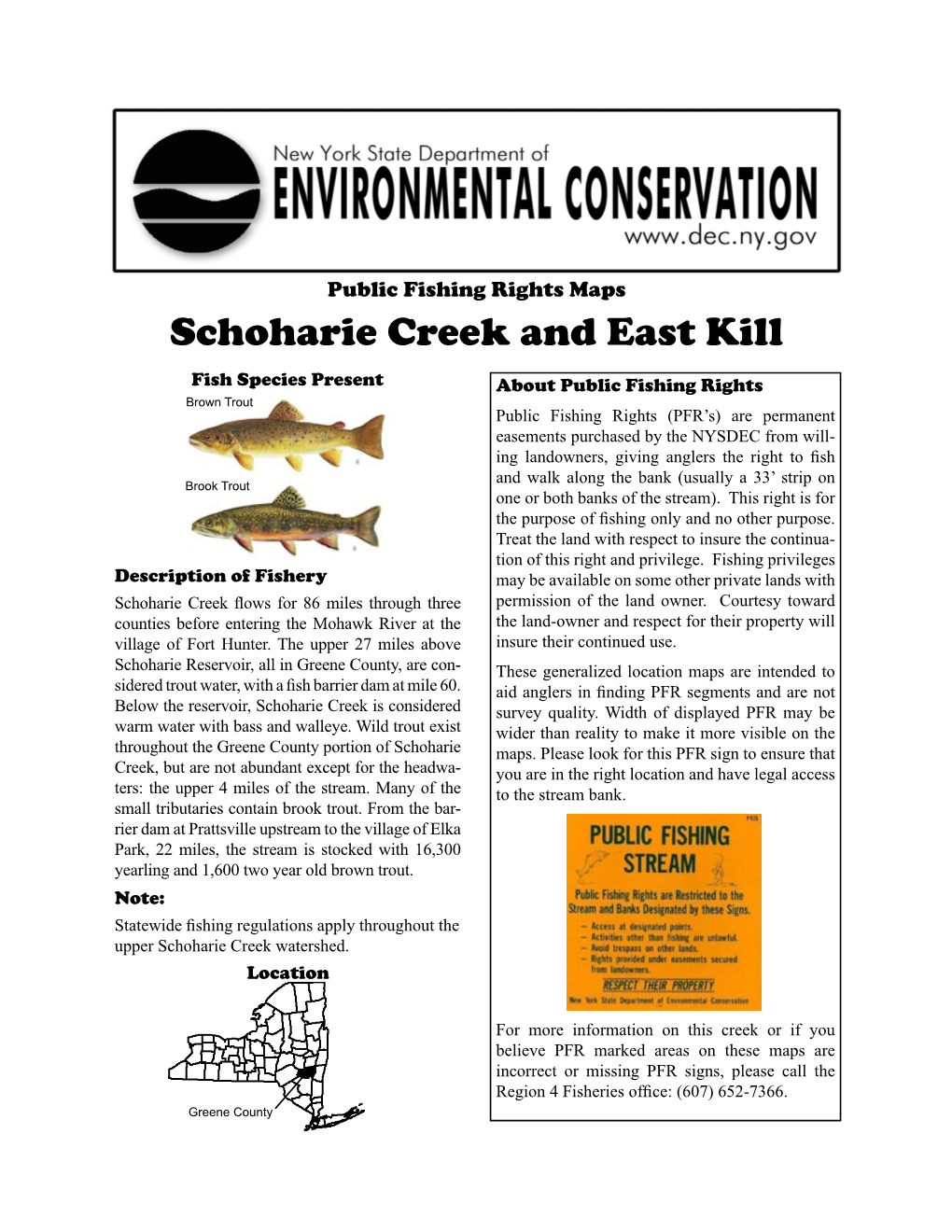 Public Fishing Rights Maps: Schoharie Creek