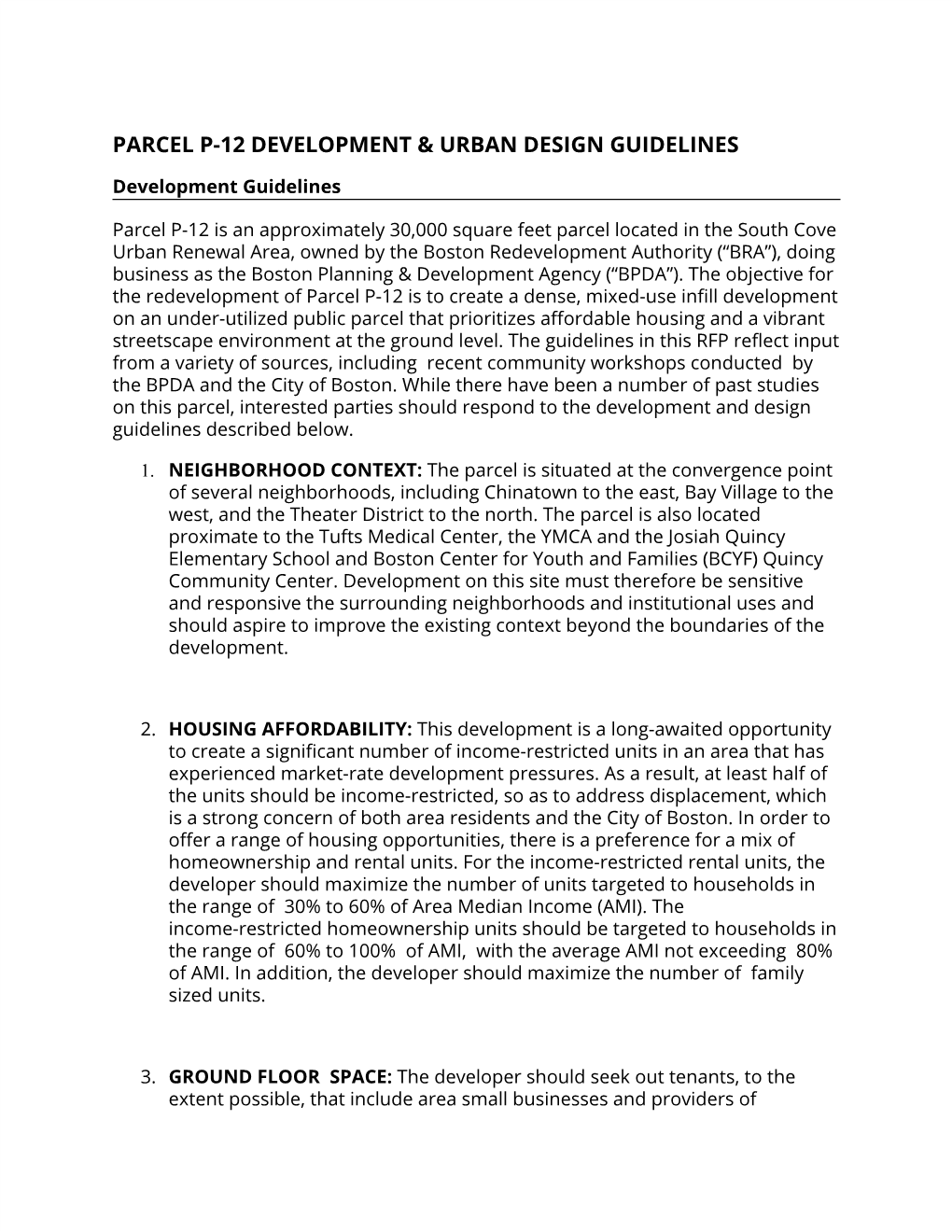 Parcel P-12 Development & Urban Design Guidelines