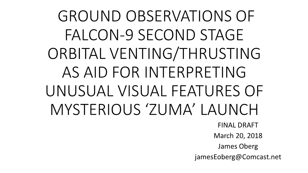 Ground Observations of Falcon-9 Second Stage