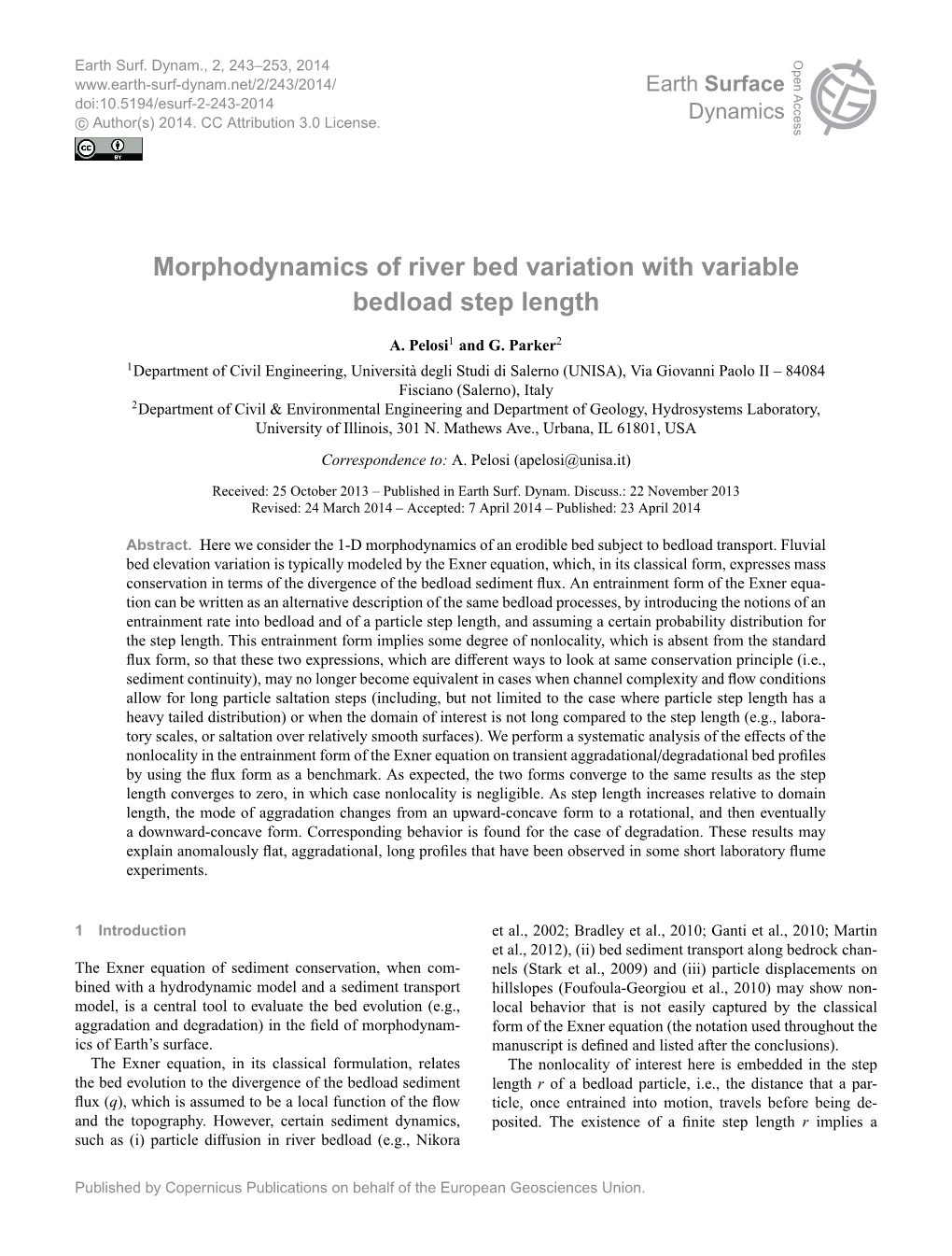 Morphodynamics of River Bed Variation with Variable Bedload Step Length