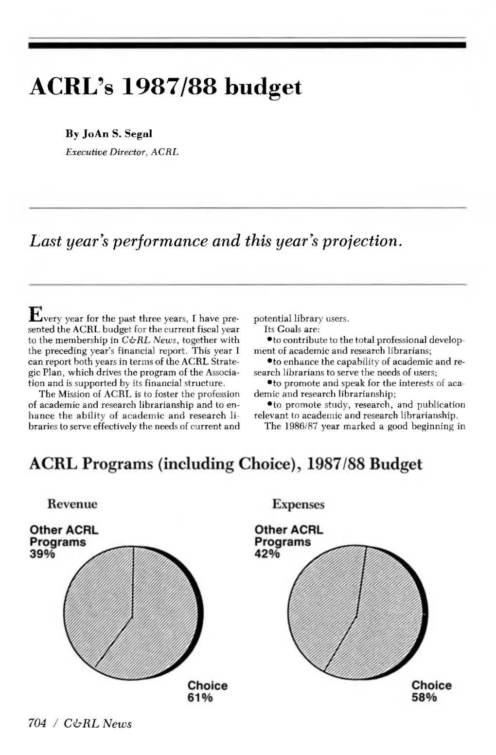 ACRL News Issue (B) of College & Research Libraries