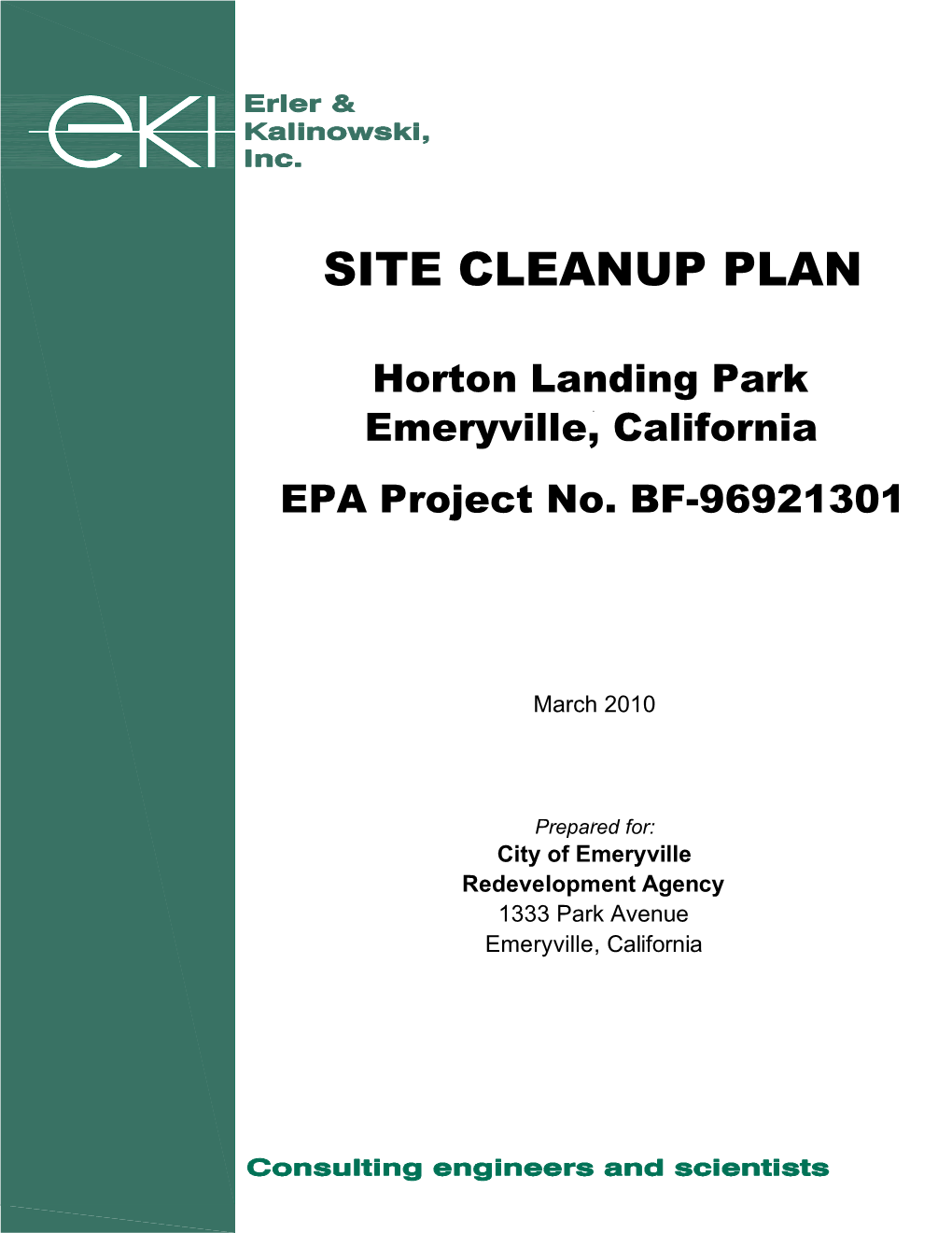 Site Cleanup Plan