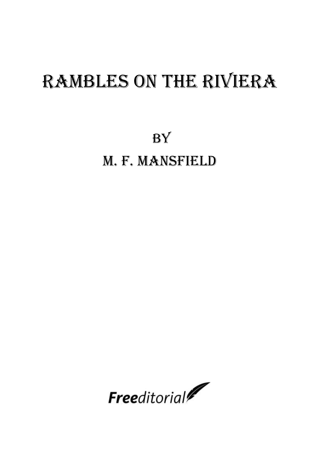 Rambles on the Riviera