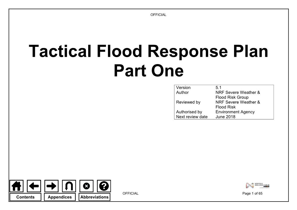 Tactical Flood Response Plan Part One